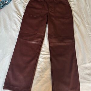 7 For All Mankind Rich Brown Leather pants